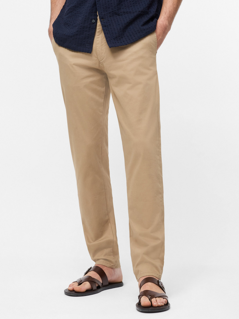 Regular stretch cotton chino pants