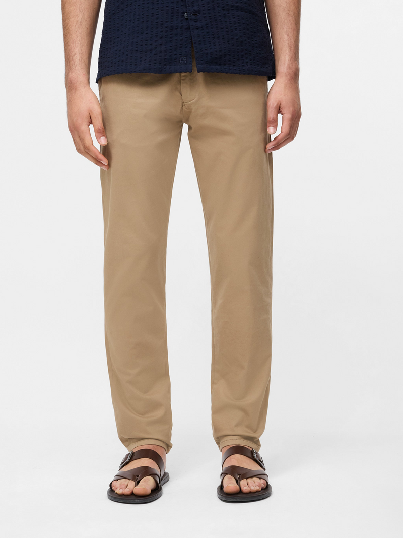 Regular stretch cotton chino pants